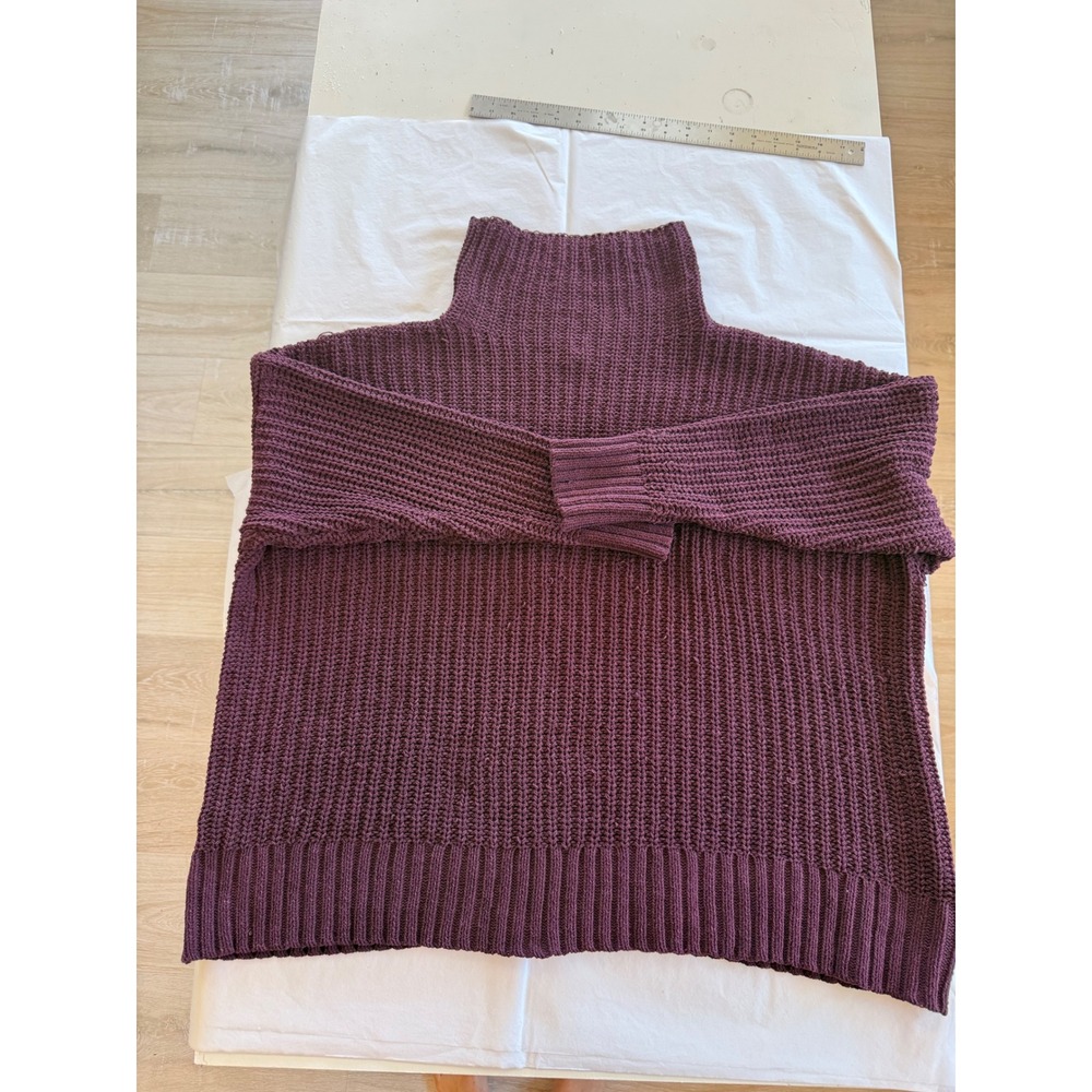 Aerie Chenille Turtleneck Sweater Womens Small Purple Good Chunky Knit Oversized